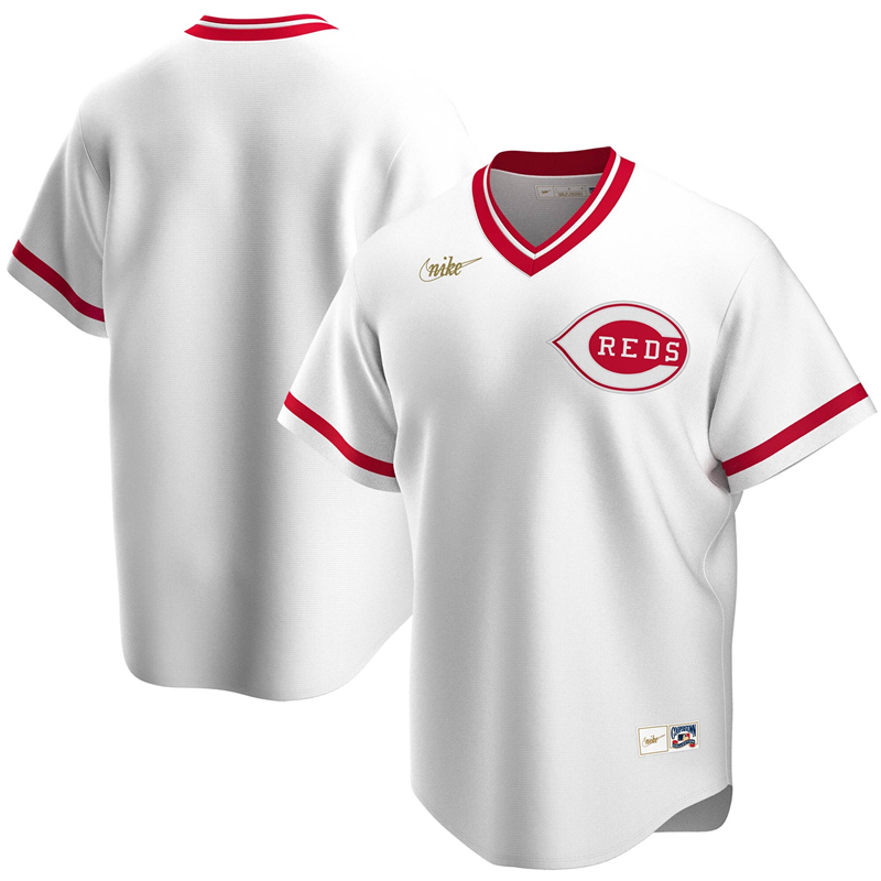 2020 MLB Men Cincinnati Reds Nike White Home Cooperstown Collection Team Jersey 1